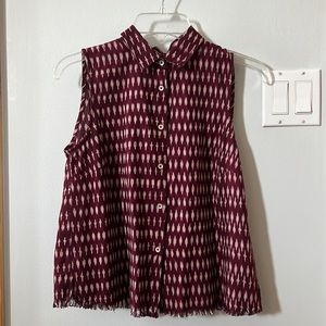Madewell XS sleeveless button-up